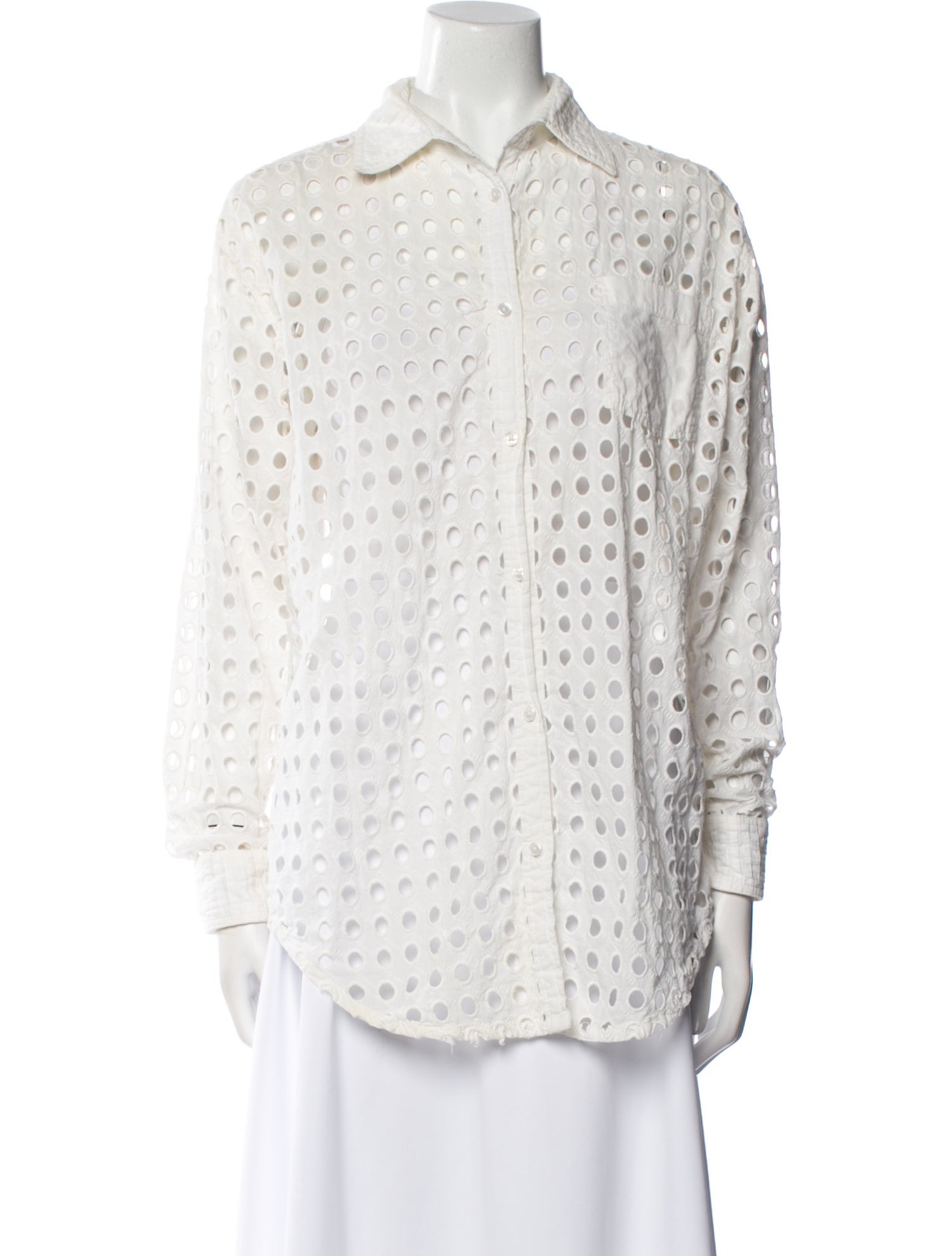 Solid & Striped Printed Long Sleeve Button-Up Top