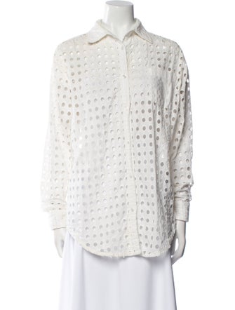 Solid & Striped Printed Long Sleeve Button-Up Top