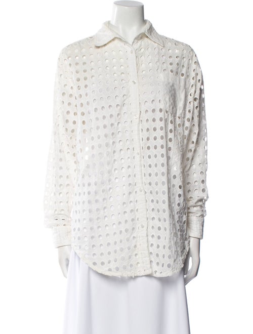 Solid & Striped Printed Long Sleeve Button-Up Top