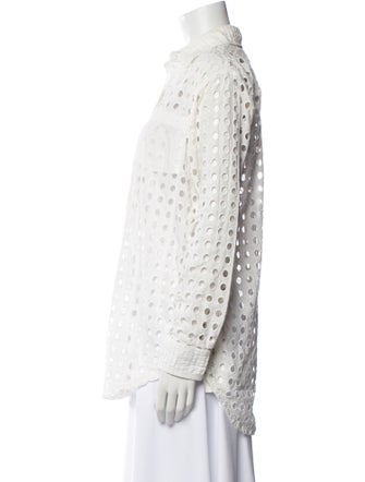 Solid & Striped Printed Long Sleeve Button-Up Top