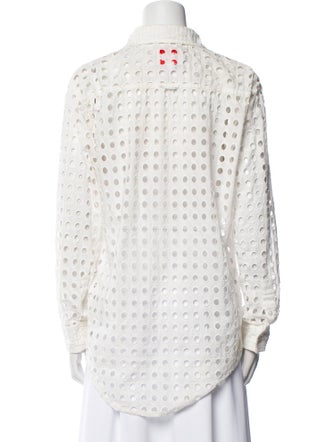 Solid & Striped Printed Long Sleeve Button-Up Top