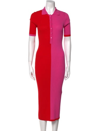 Solid & Striped Crew Neck Long Dress