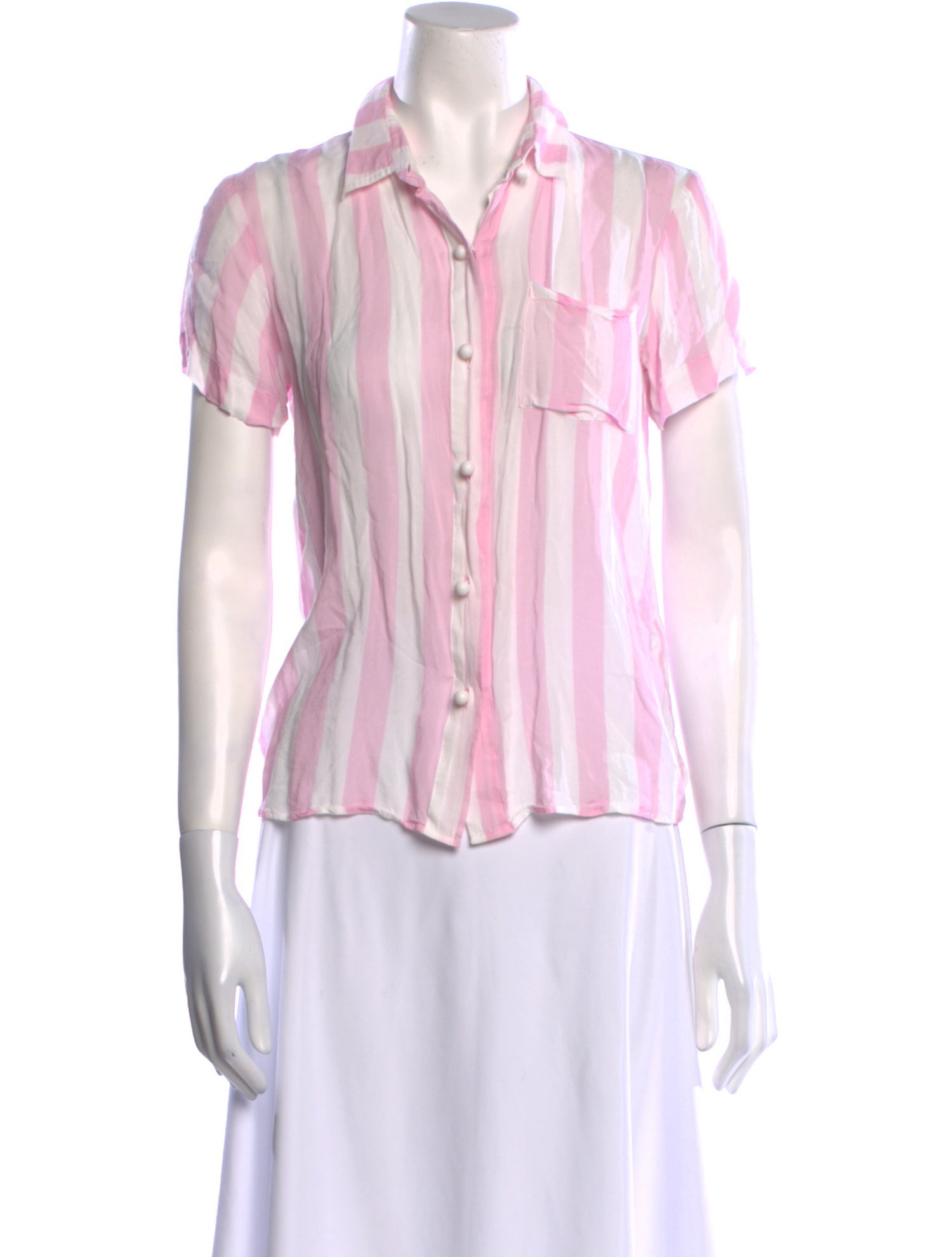 Solid & Striped Striped Short Sleeve Button-Up Top
