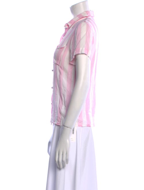 Solid & Striped Striped Short Sleeve Button-Up Top