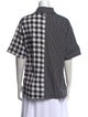 Solid & Striped Plaid Print Short Sleeve Button-Up Top