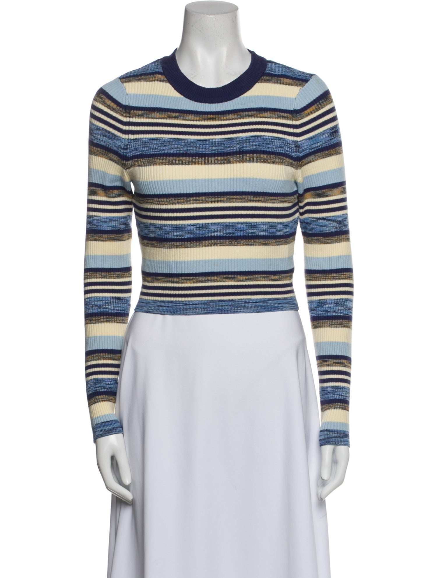 Solid & Striped Striped Crew Neck Crop Top