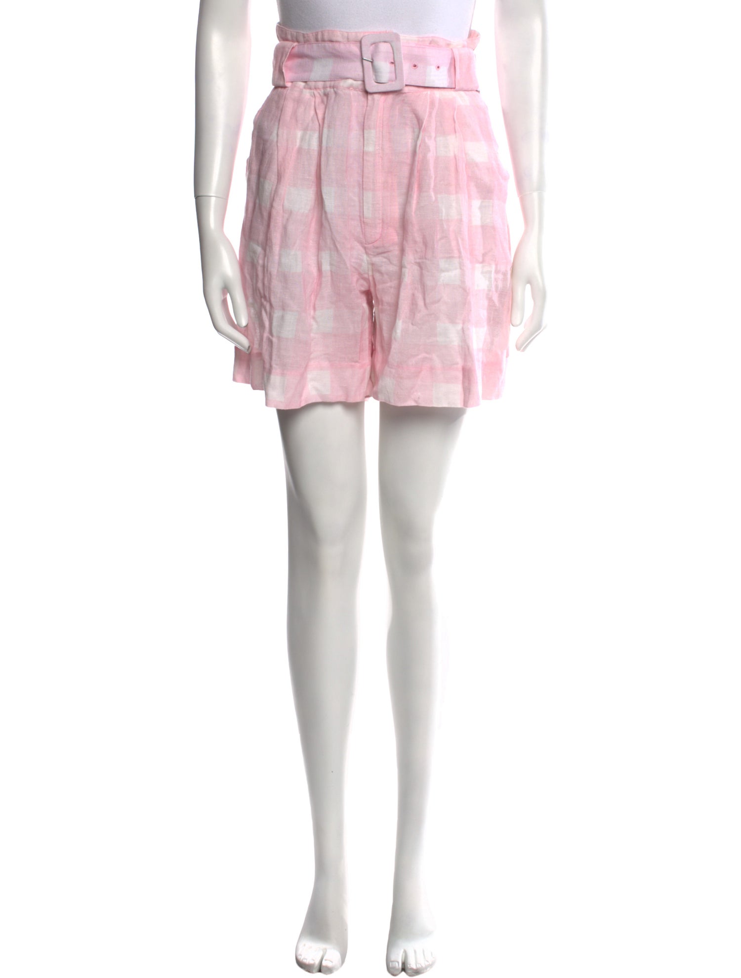 Solid & Striped Plaid Print Knee-Length Shorts