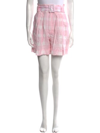 Solid & Striped Plaid Print Knee-Length Shorts