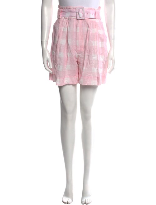 Solid & Striped Plaid Print Knee-Length Shorts