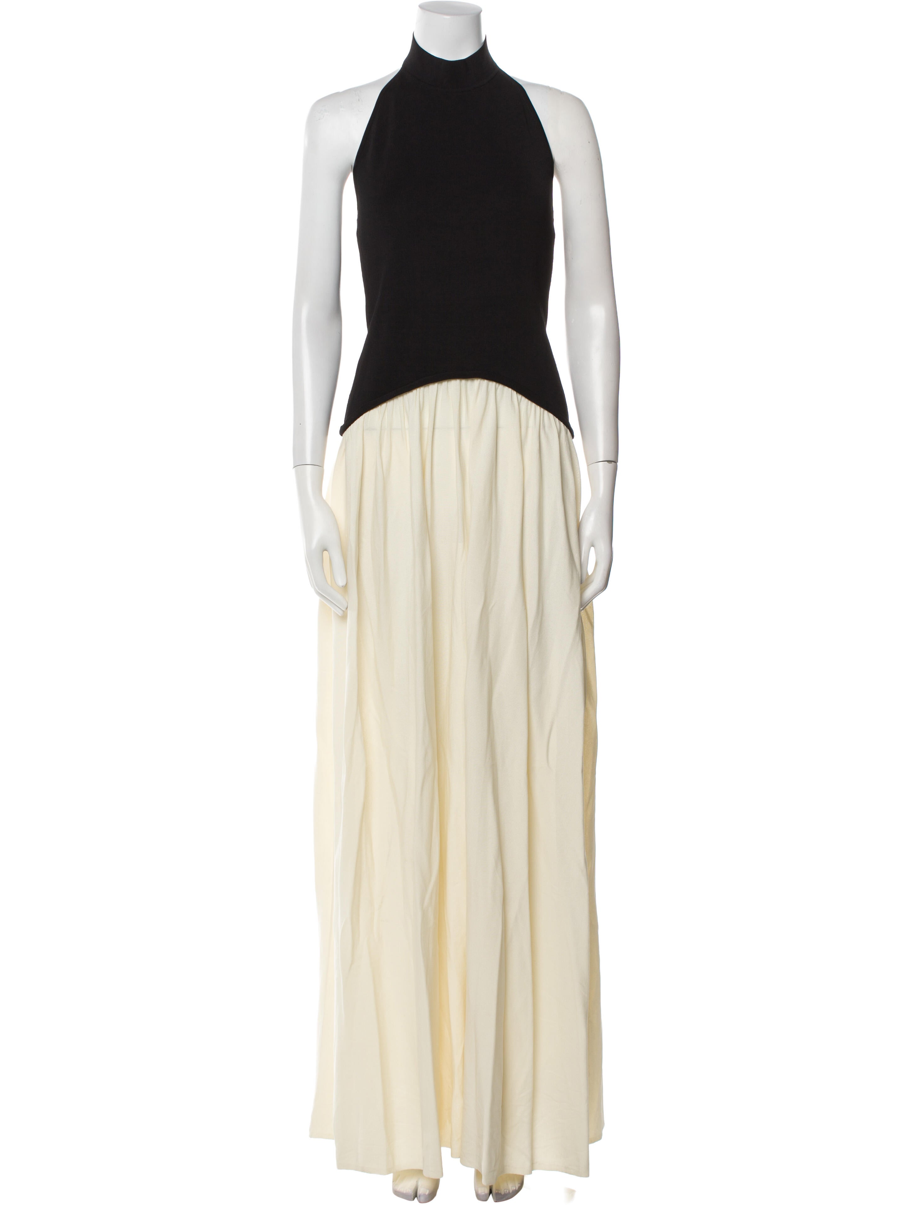 Solid & Striped Mock Neck Long Dress