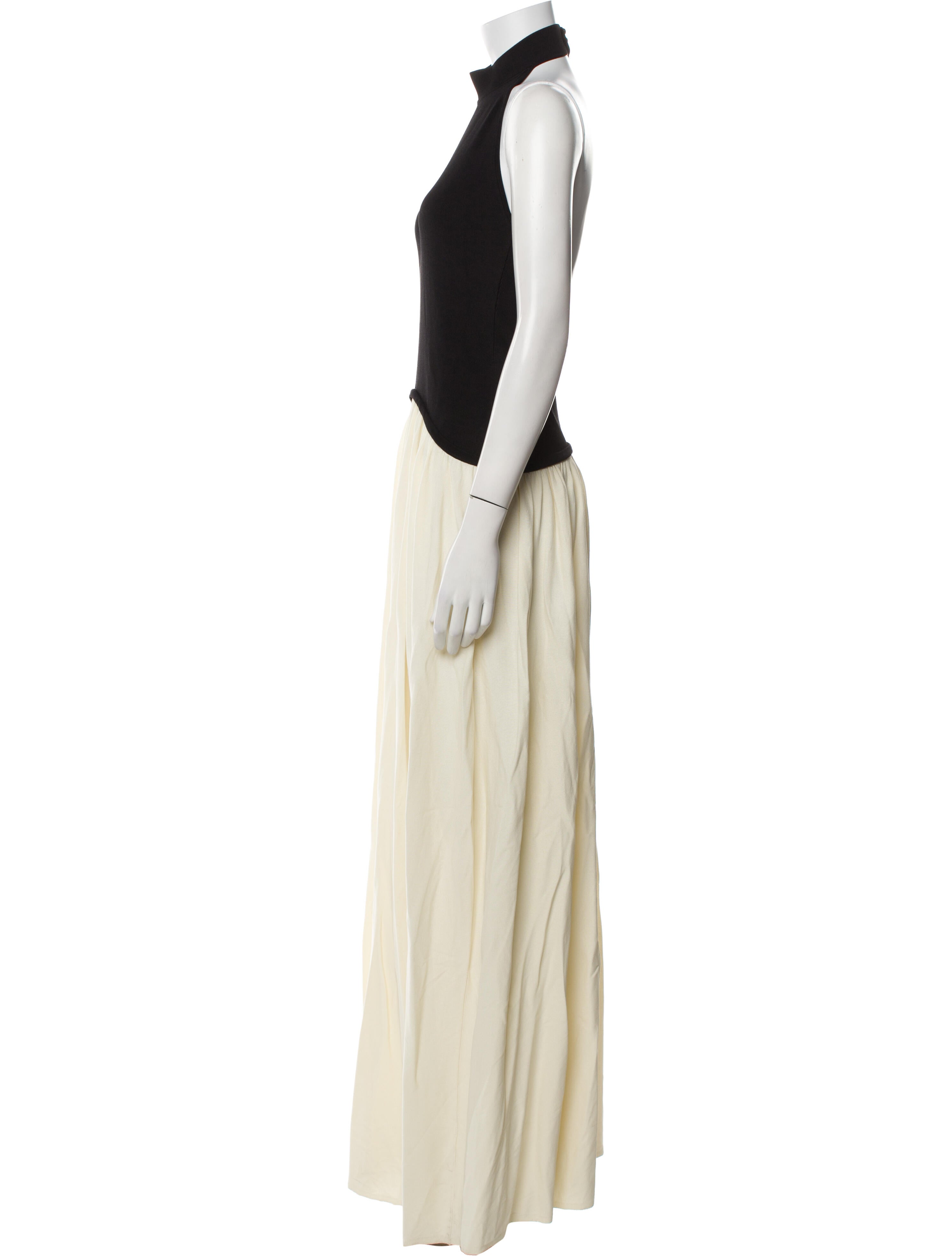 Solid & Striped Mock Neck Long Dress