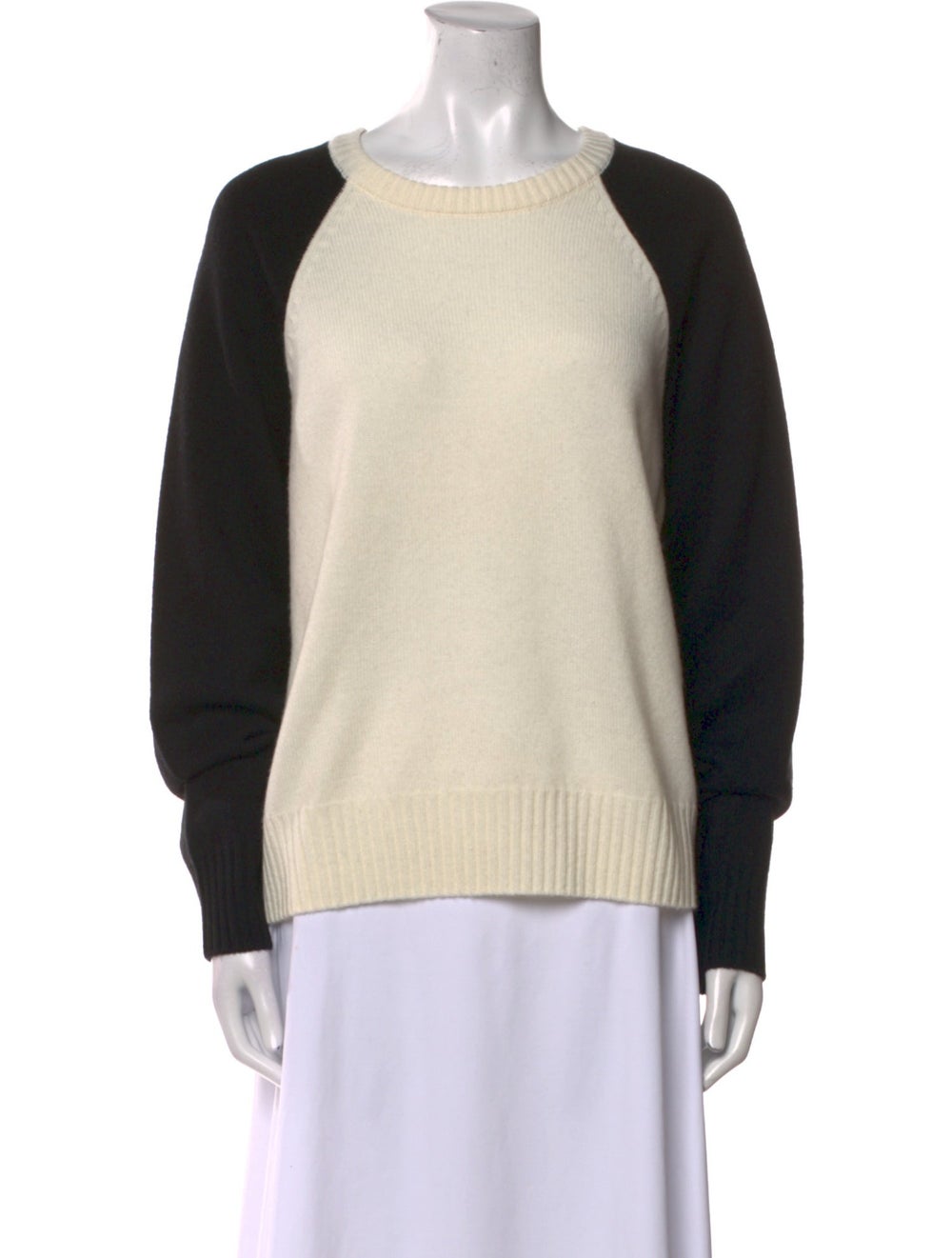Solid & Striped Wool Pullover Black & White Long … - image 1
