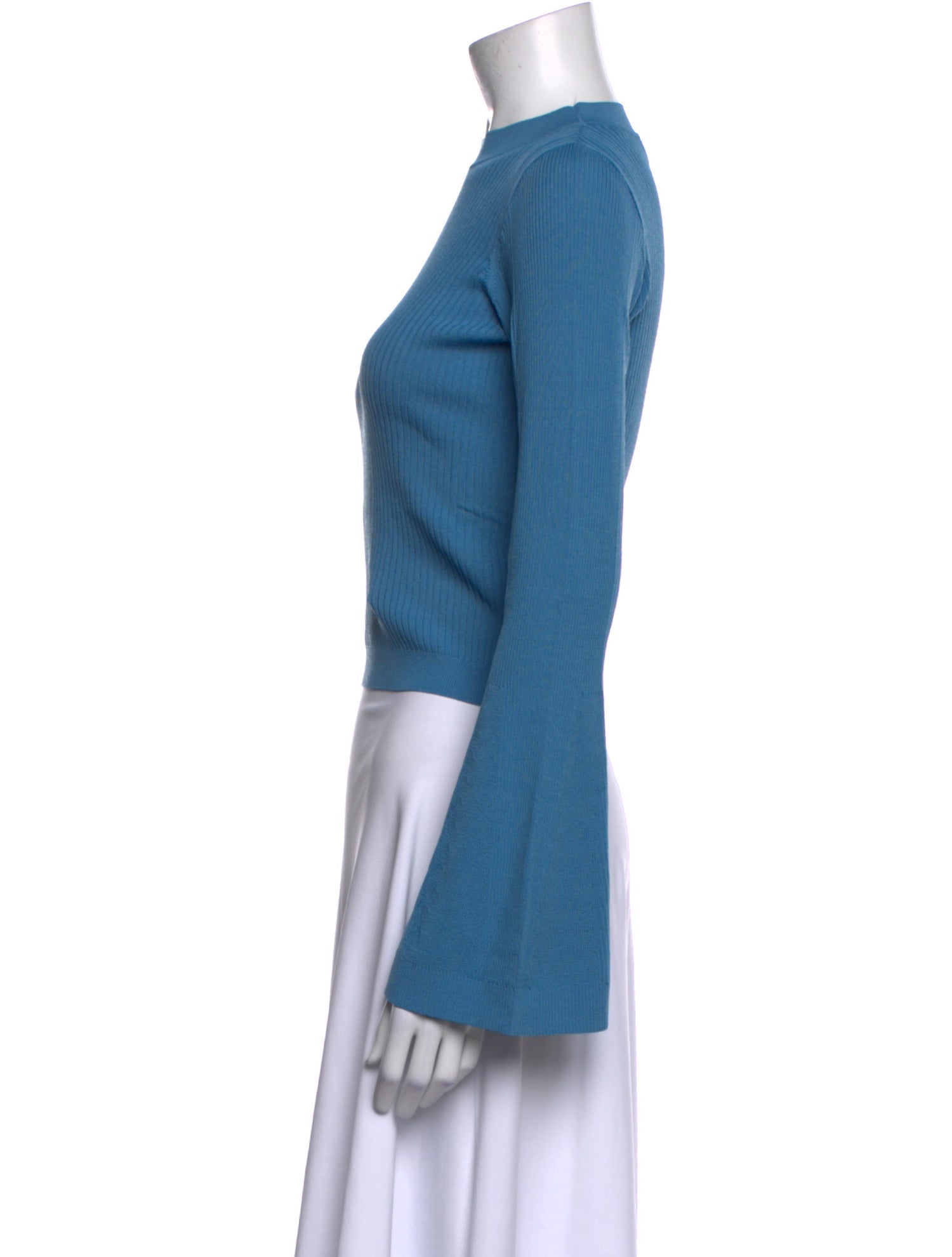 Solid & Striped Mock Neck Long Sleeve Crop Top w/ Tags