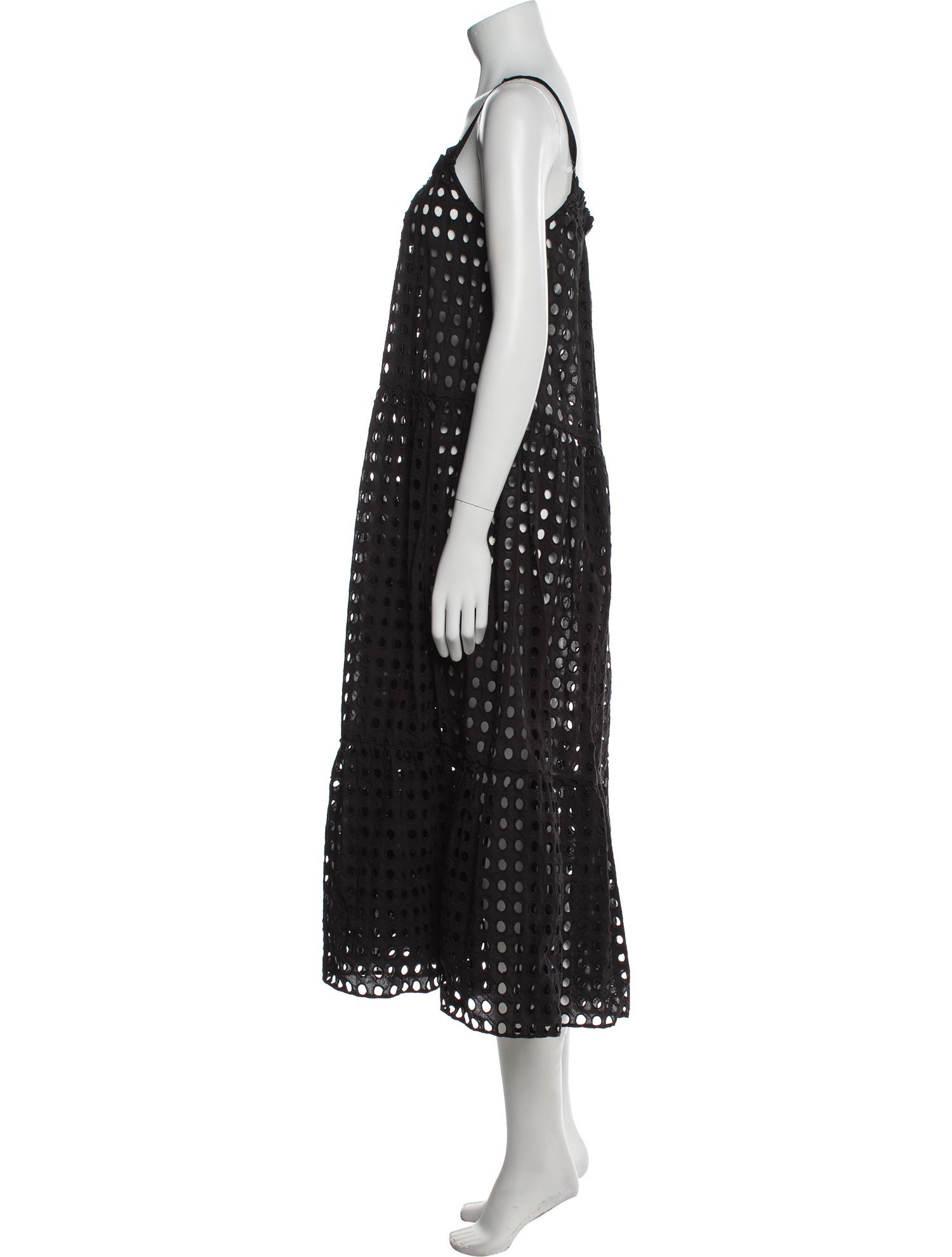 Solid & Striped Polka Dot Print Long Dress