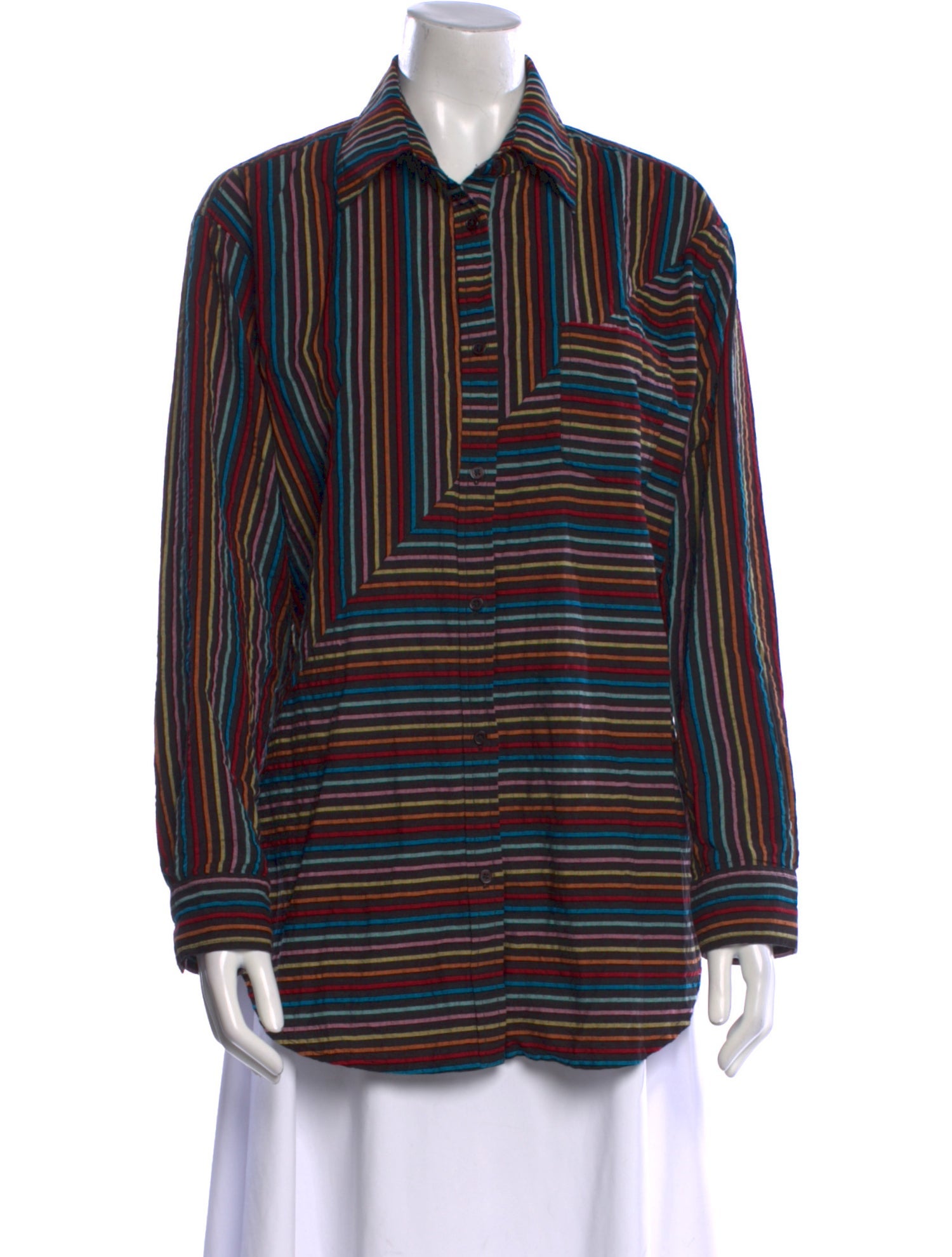 Solid & Striped Striped Long Sleeve Button-Up Top