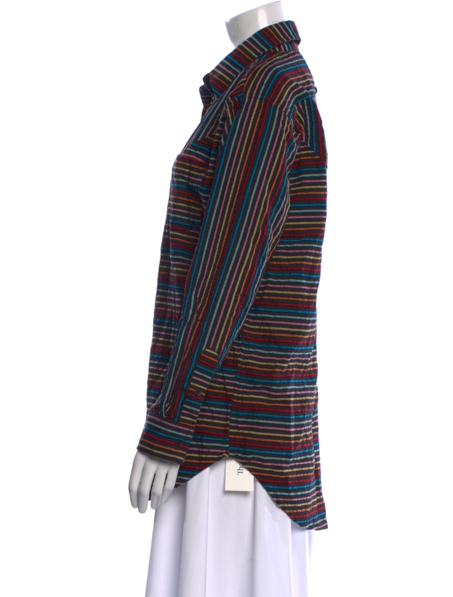 Solid & Striped Striped Long Sleeve Button-Up Top