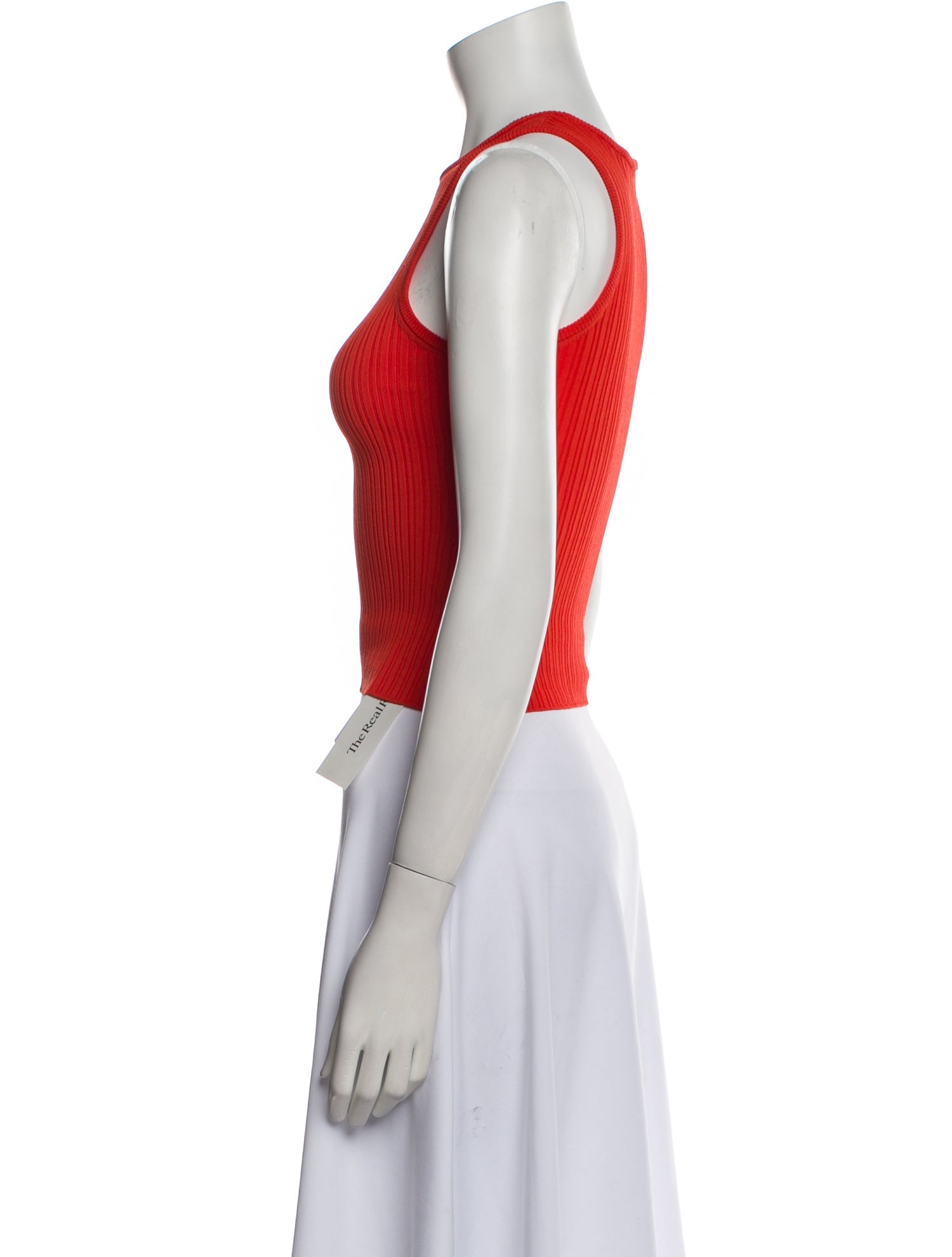 Solid & Striped Crew Neck Sleeveless Crop Top