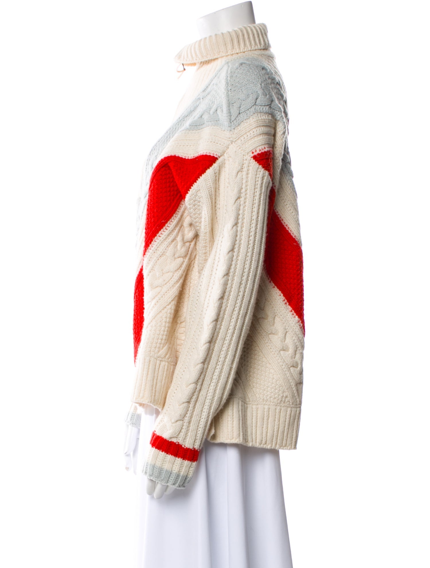Solid & Striped Wool Colorblock Pattern Sweater