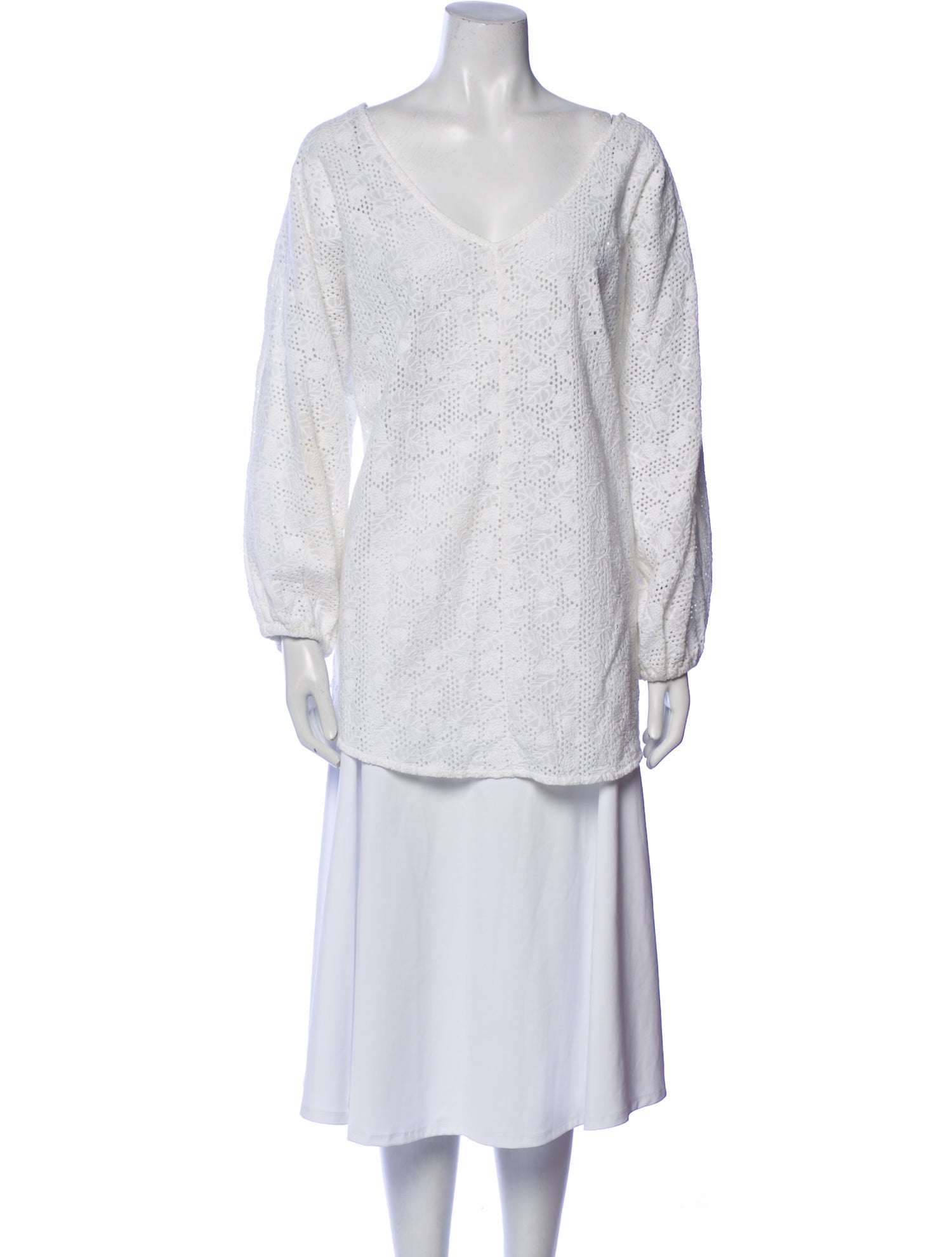 Solid & Striped V-Neck Long Sleeve Tunic