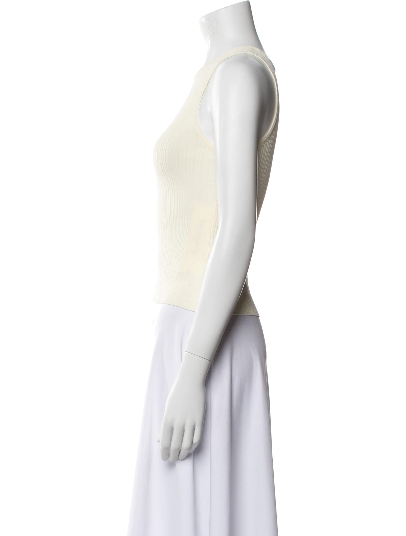 Solid & Striped Crew Neck Sleeveless Crop Top