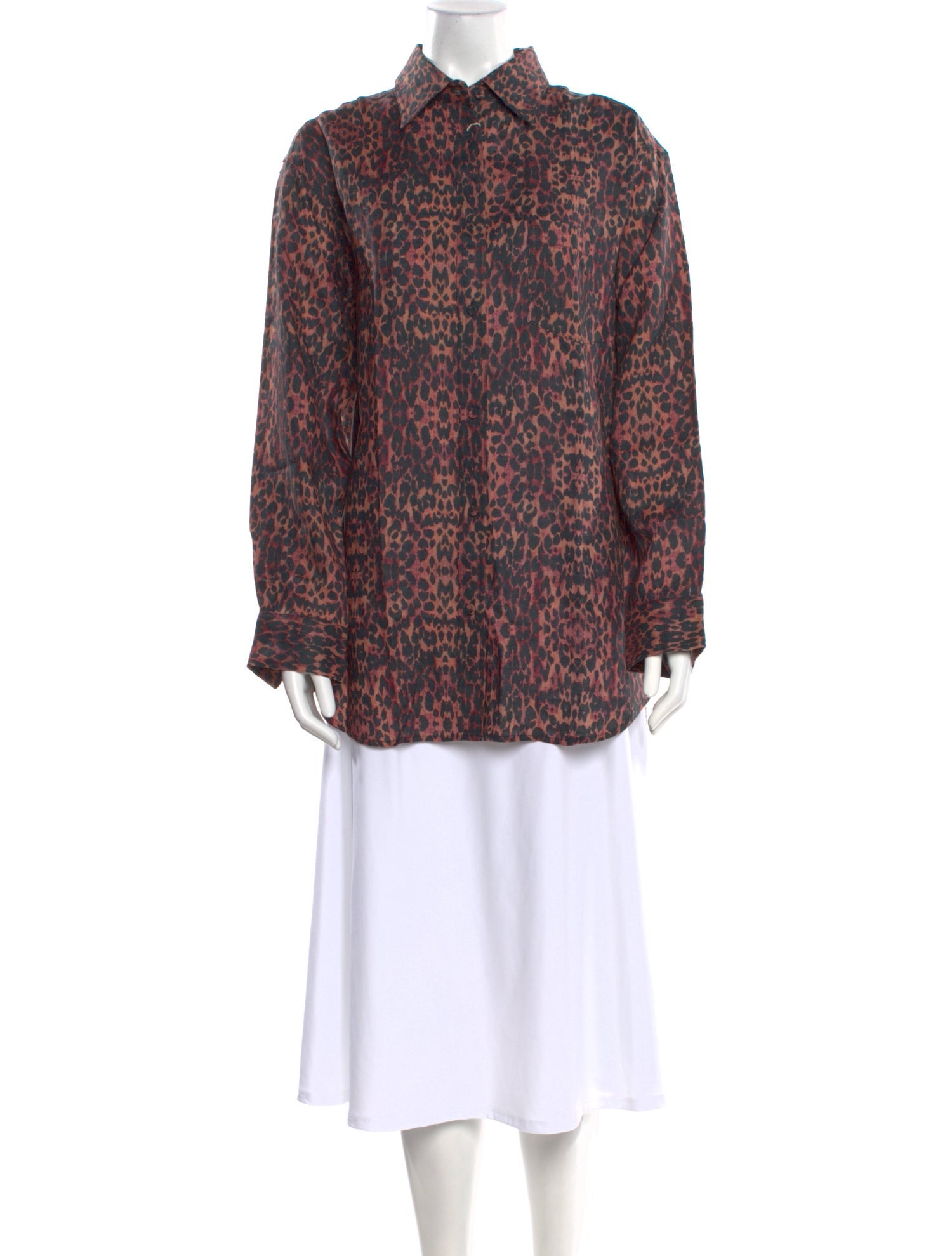 Solid & Striped Linen Paisley Print Button-Up Top