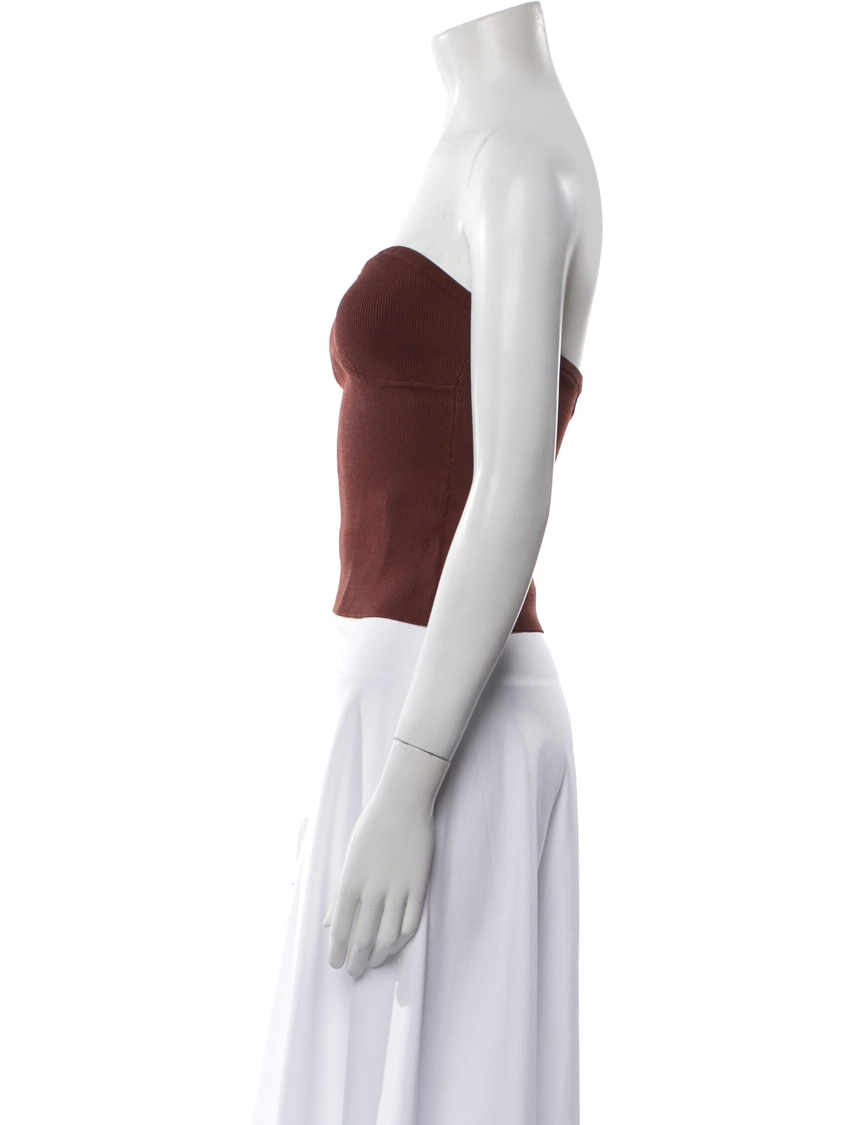 Solid & Striped Strapless Crop Top