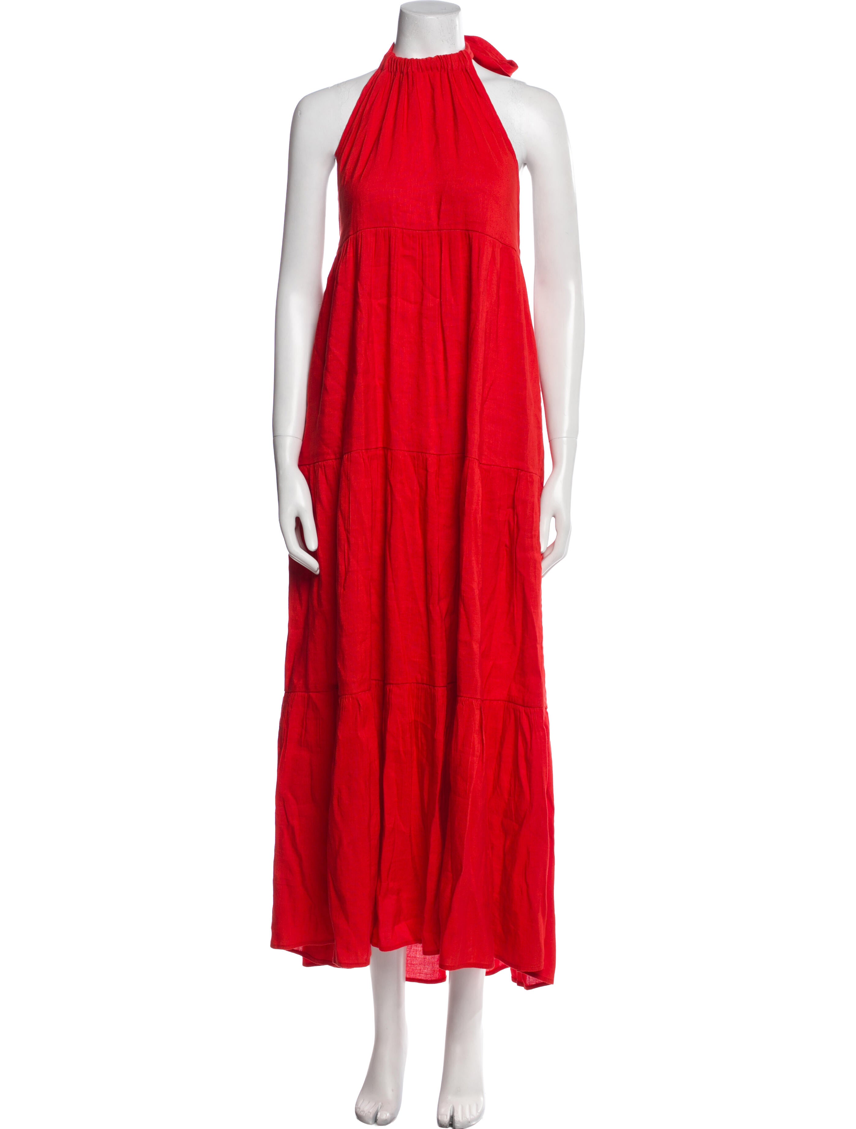 Solid & Striped Halterneck Long Dress