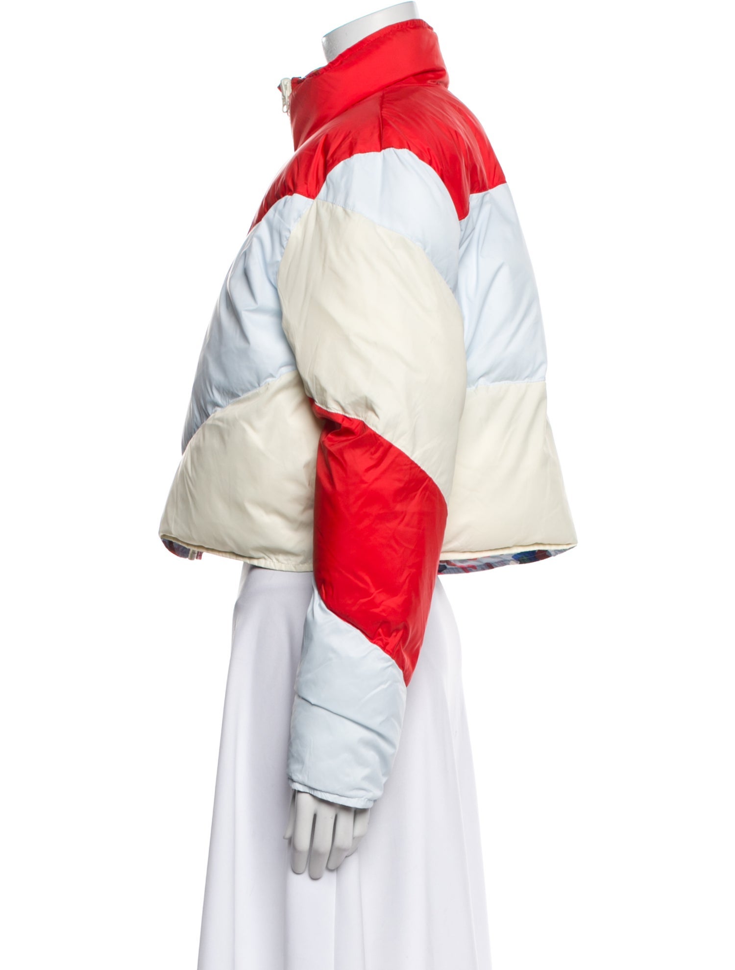 Solid & Striped Nylon Colorblock Pattern Coat w/ Tags