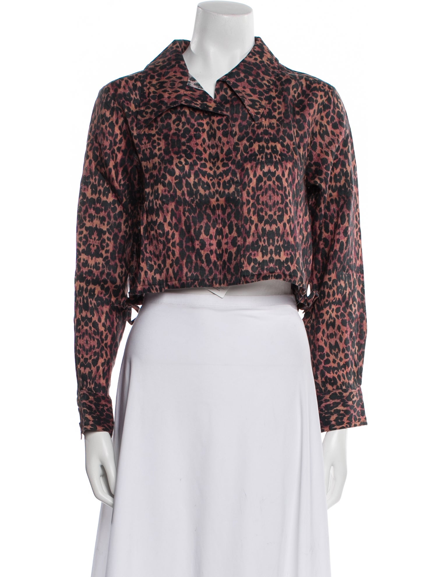 Solid & Striped Linen Animal Print Crop Top w/ Tags