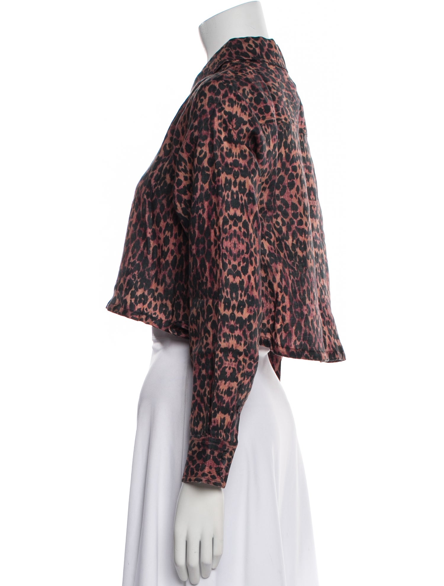 Solid & Striped Linen Animal Print Crop Top w/ Tags