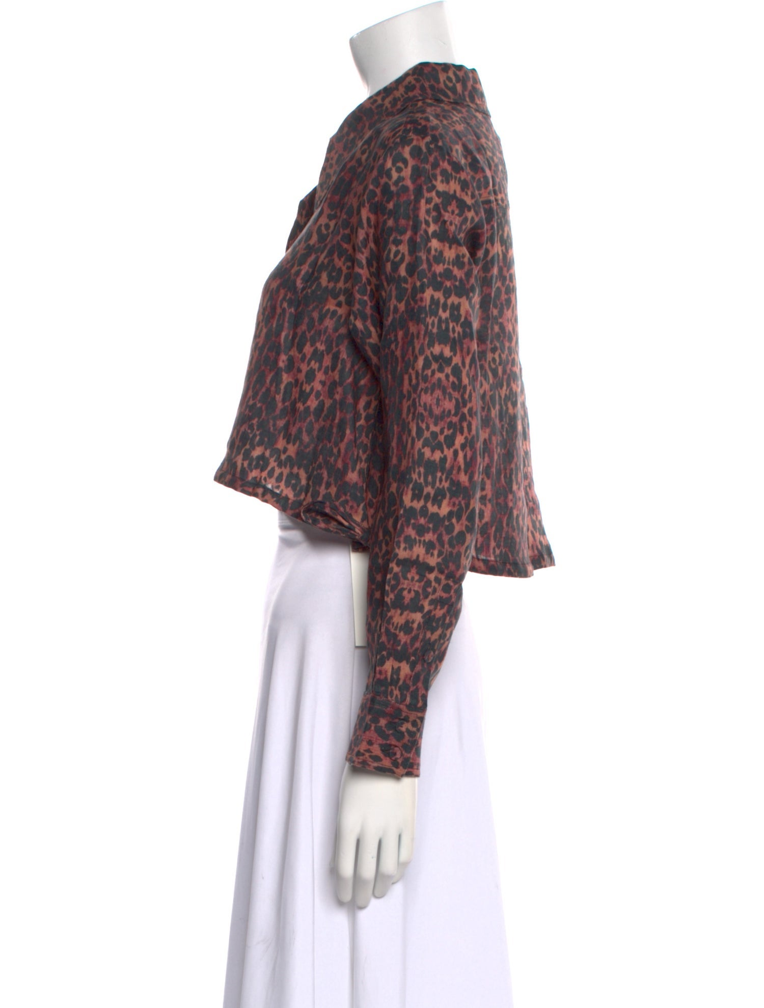 Solid & Striped Linen Animal Print Crop Top w/ Tags