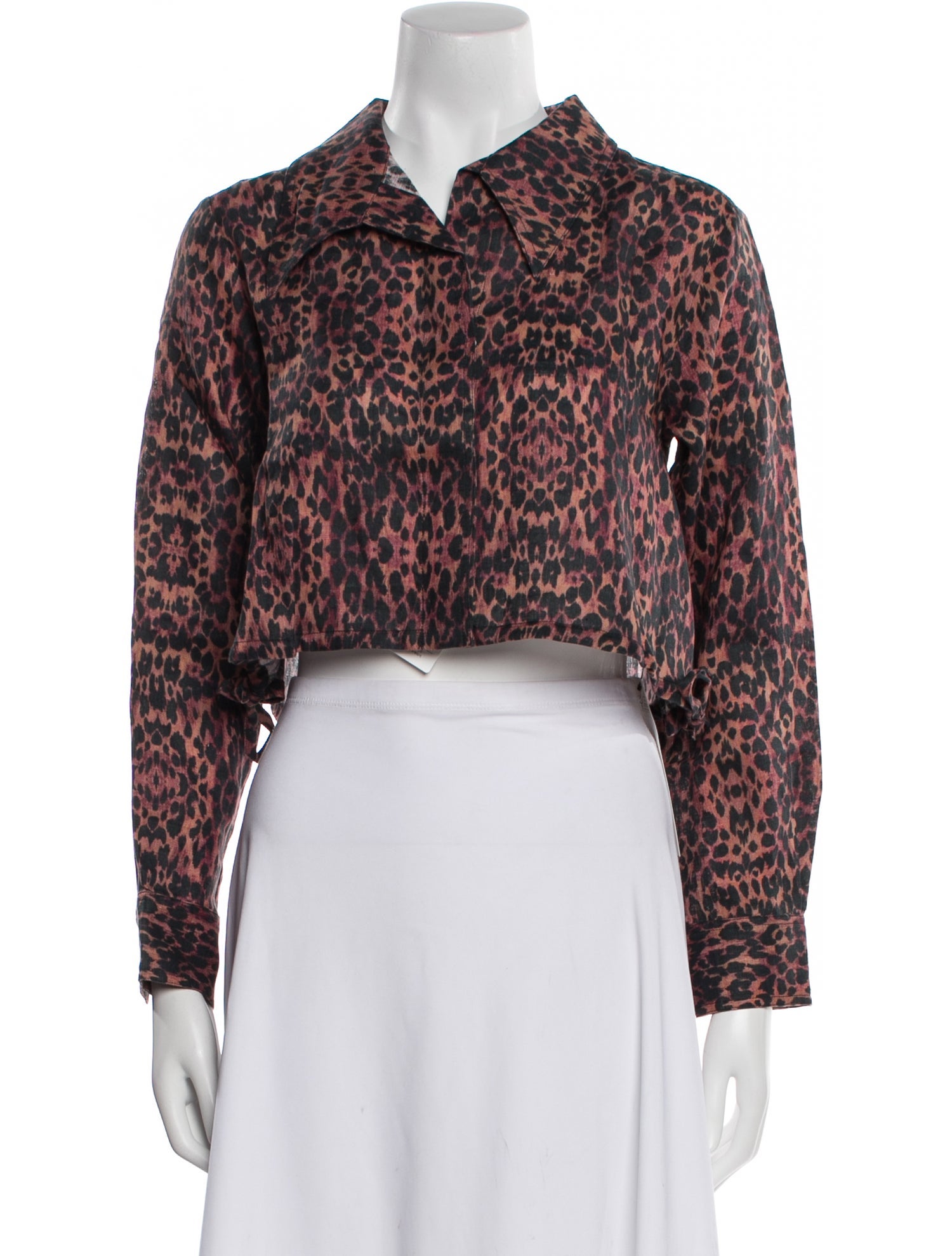 Solid & Striped Linen Animal Print Crop Top w/ Tags