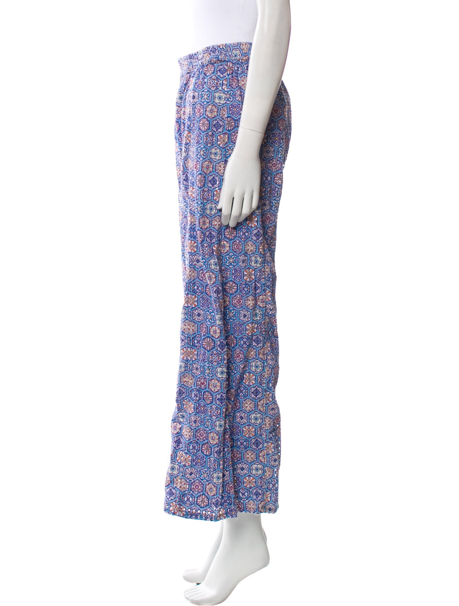 Solid & Striped Floral Print Wide Leg Pants