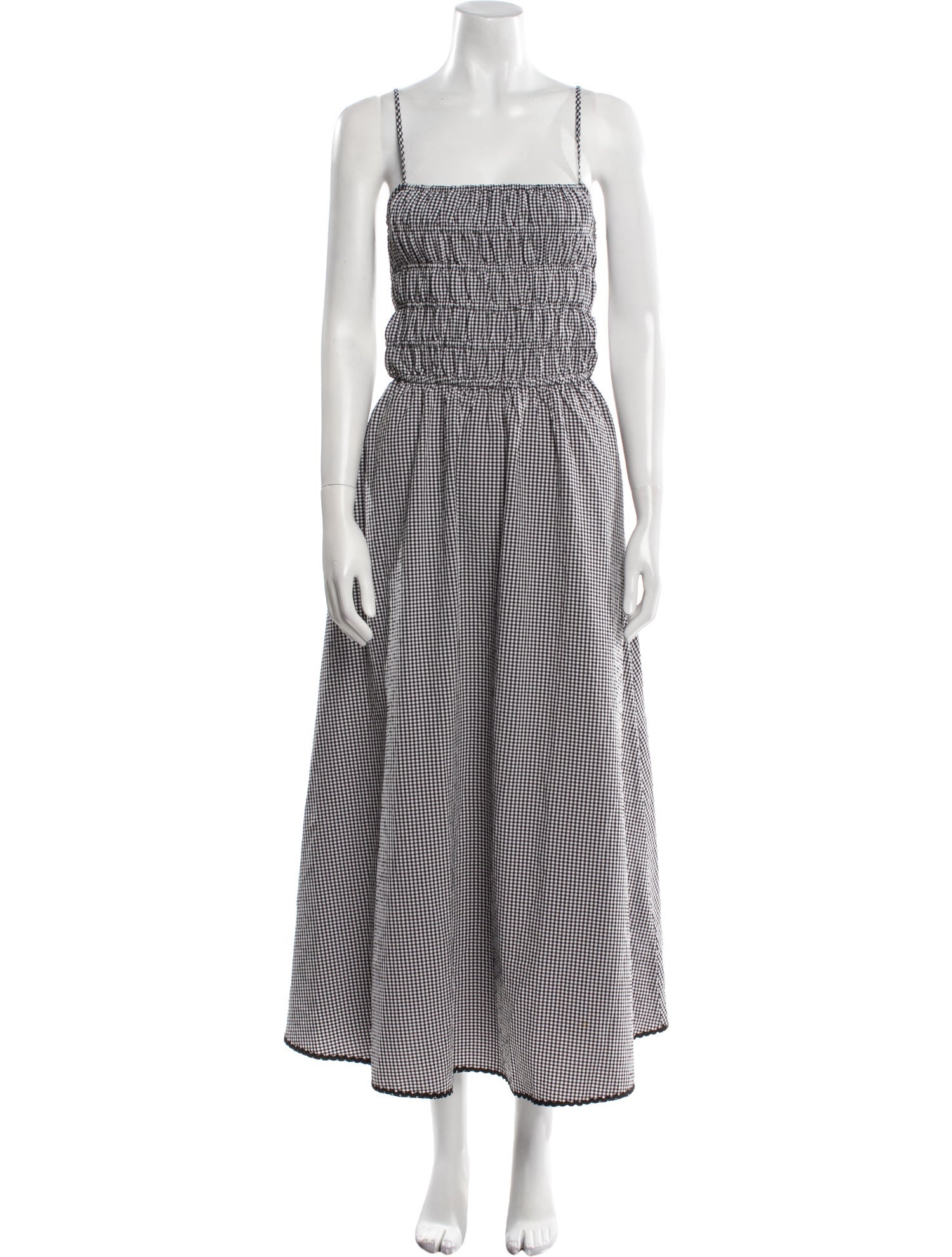 Solid & Striped Plaid Print Midi Length Dress