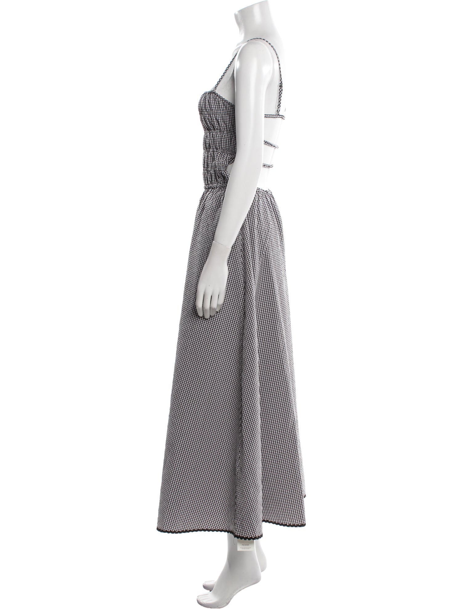 Solid & Striped Plaid Print Midi Length Dress