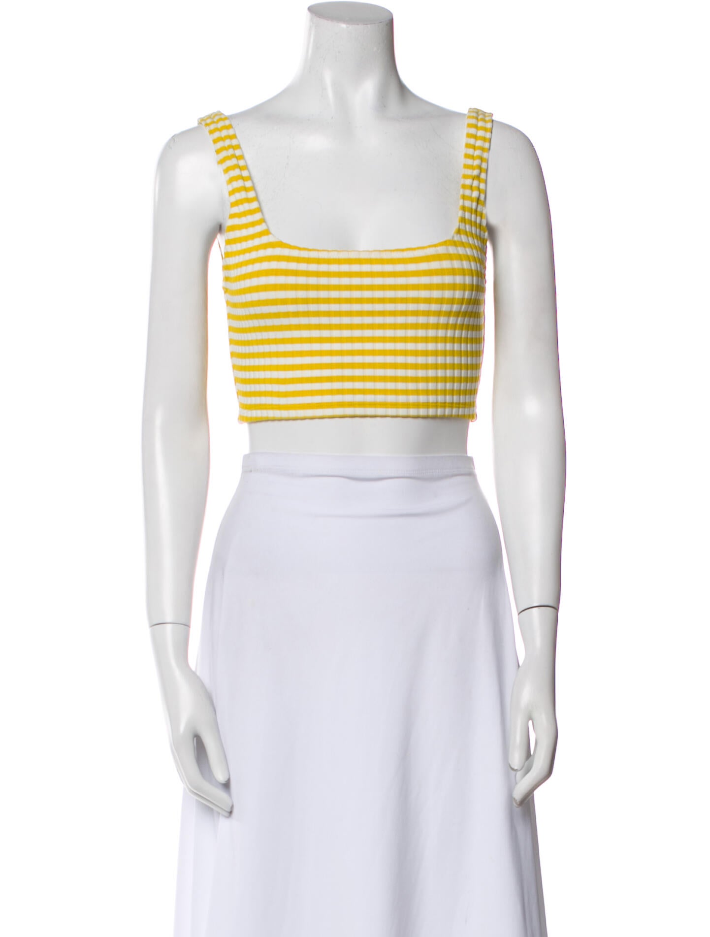 Solid & Striped Striped Square Neckline Crop Top