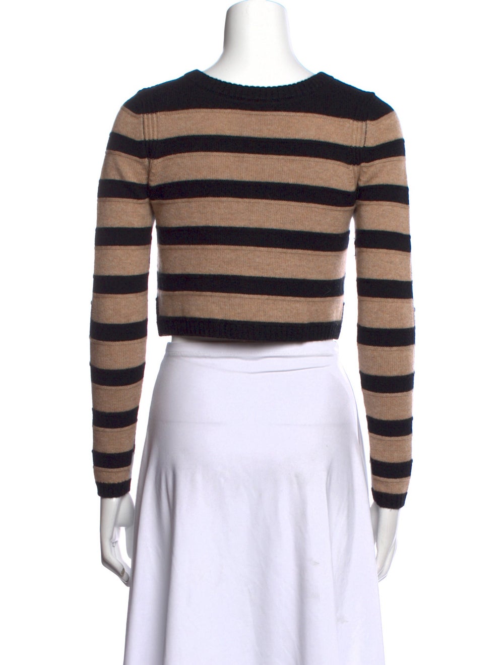 Solid & Striped Wool Cropped Sweater Black Stripe… - image 3