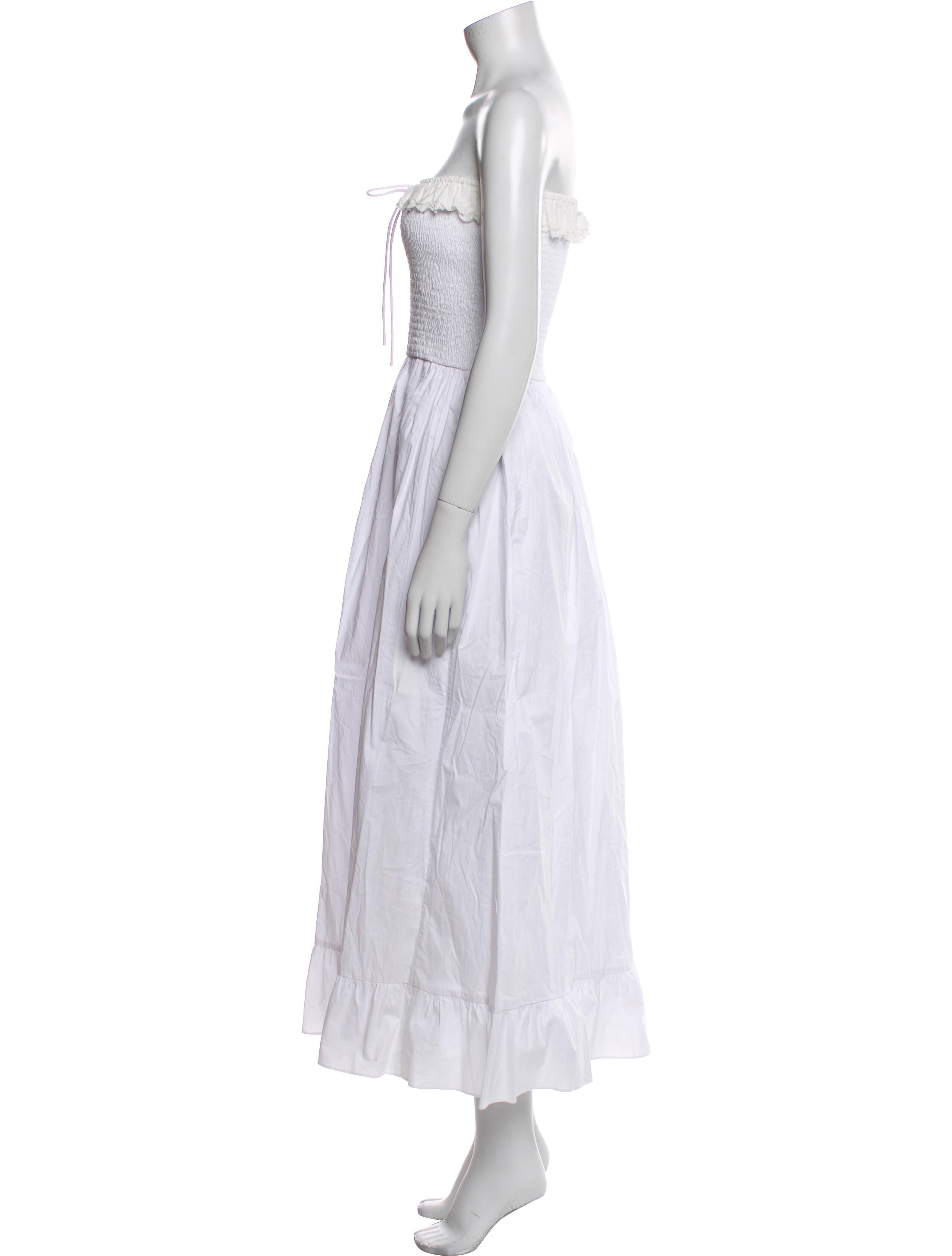 Solid & Striped Strapless Midi Length Dress