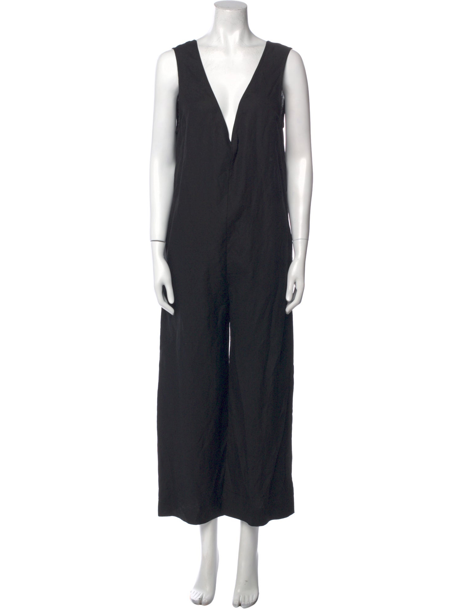 Solid & Striped V-Neck Jumpsuit