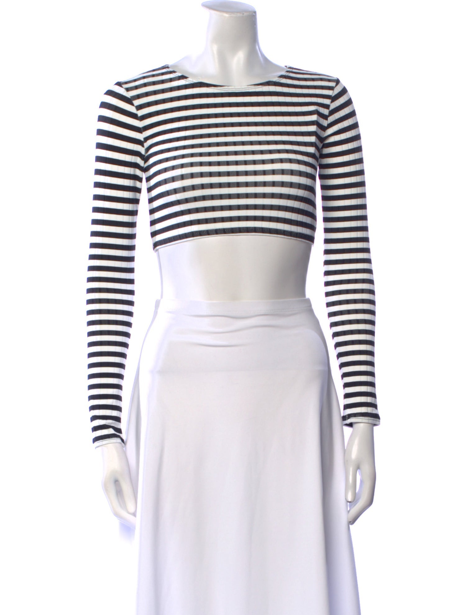 Solid & Striped Striped Crew Neck Crop Top w/ Tags