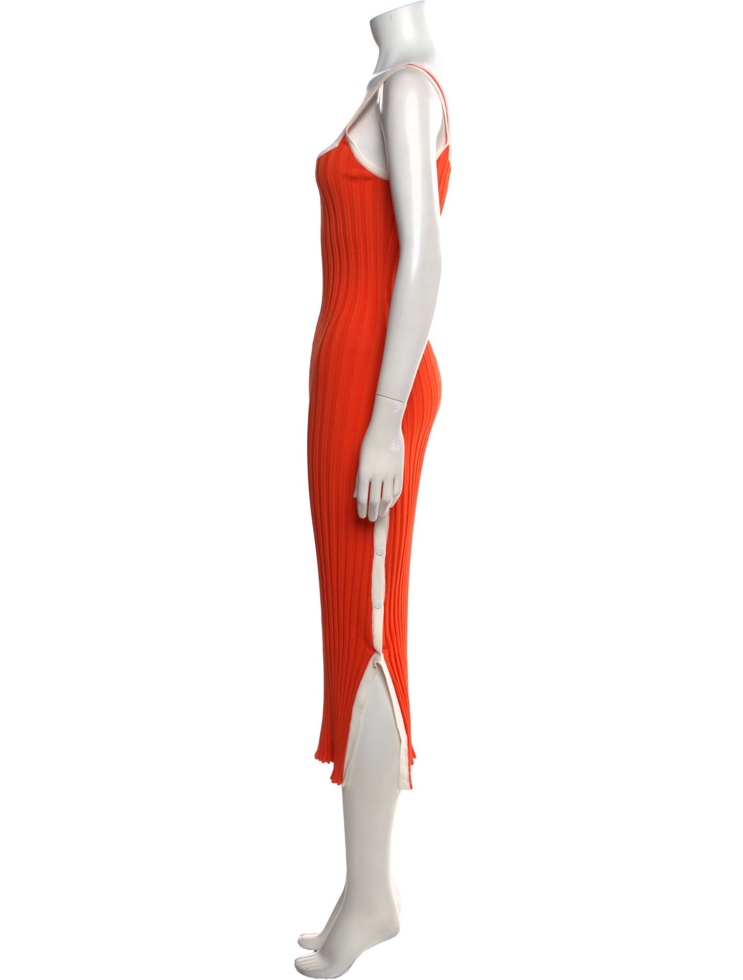 Solid & Striped Square Neckline Long Dress