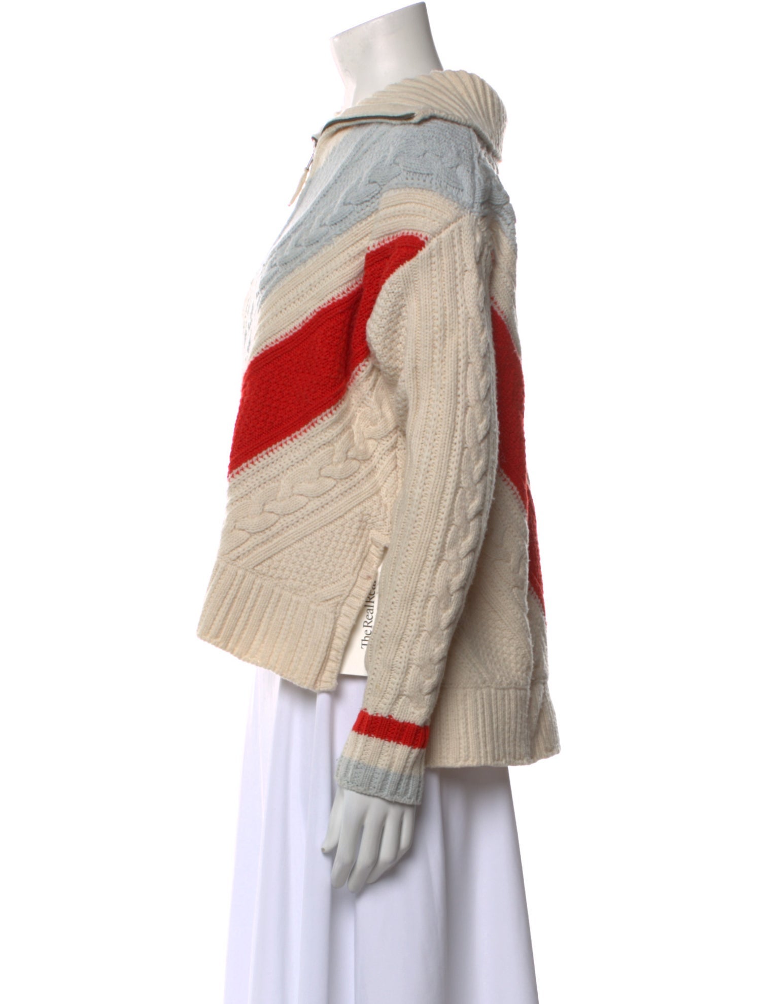 Solid & Striped Wool Colorblock Pattern Sweater