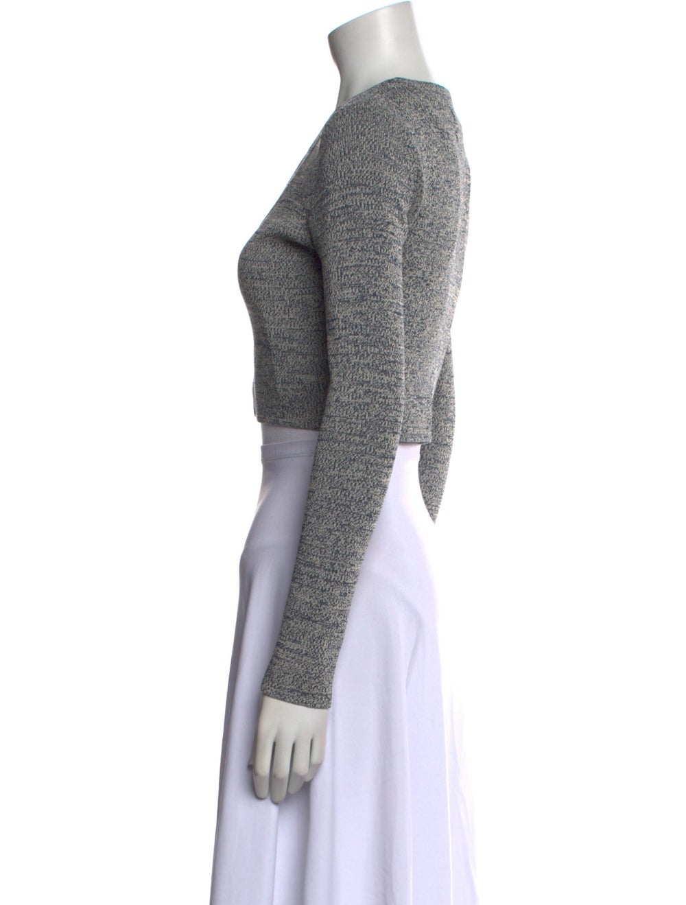 Solid & Striped Cropped Sweater Silver Long Sleev… - image 2