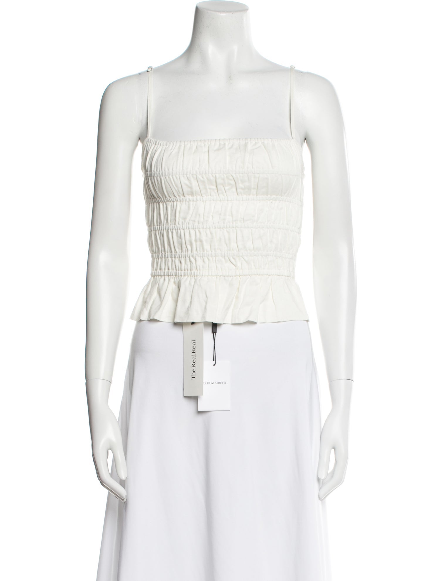 Solid & Striped Square Neckline Sleeveless Crop Top w/ Tags