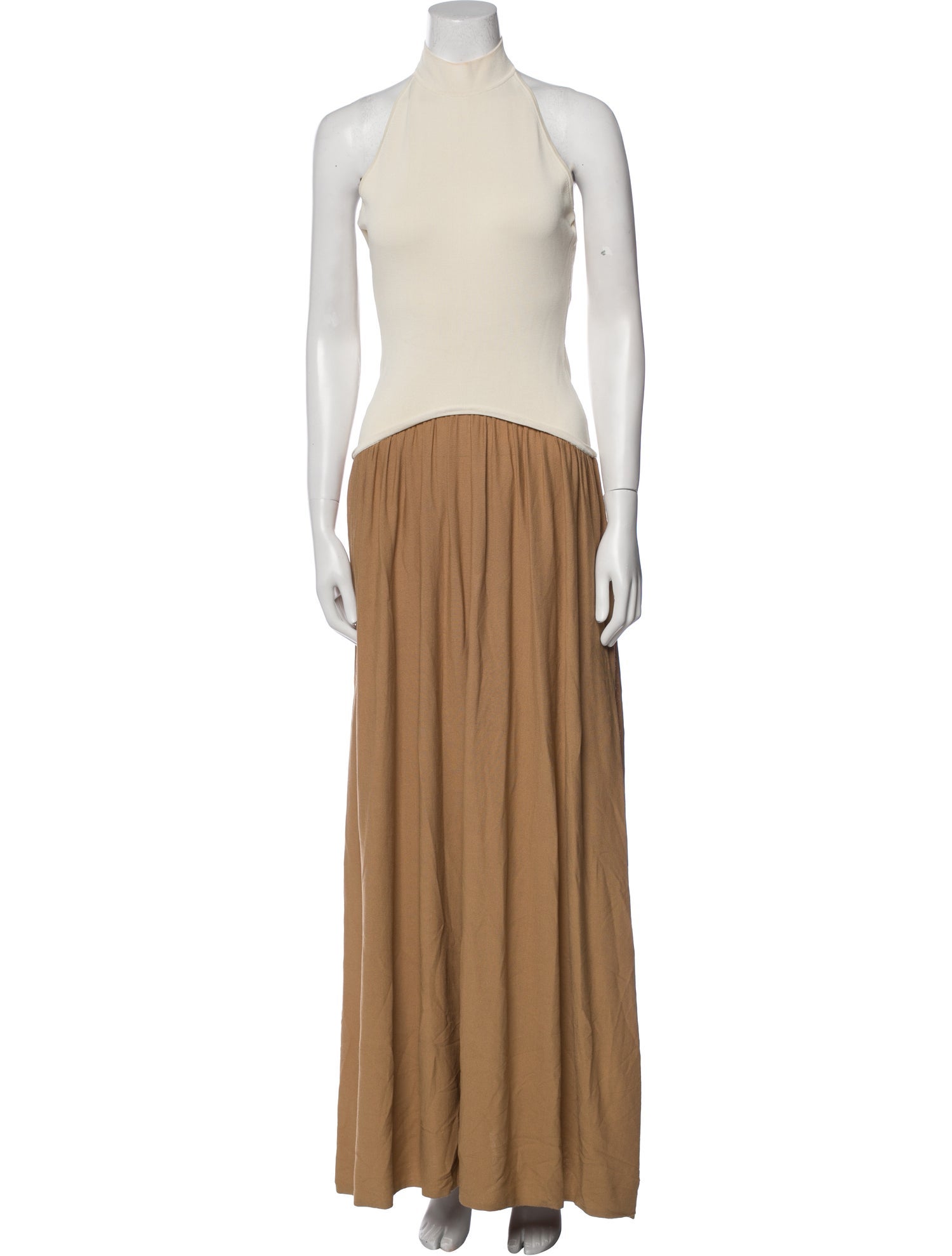 Solid & Striped Halterneck Long Dress