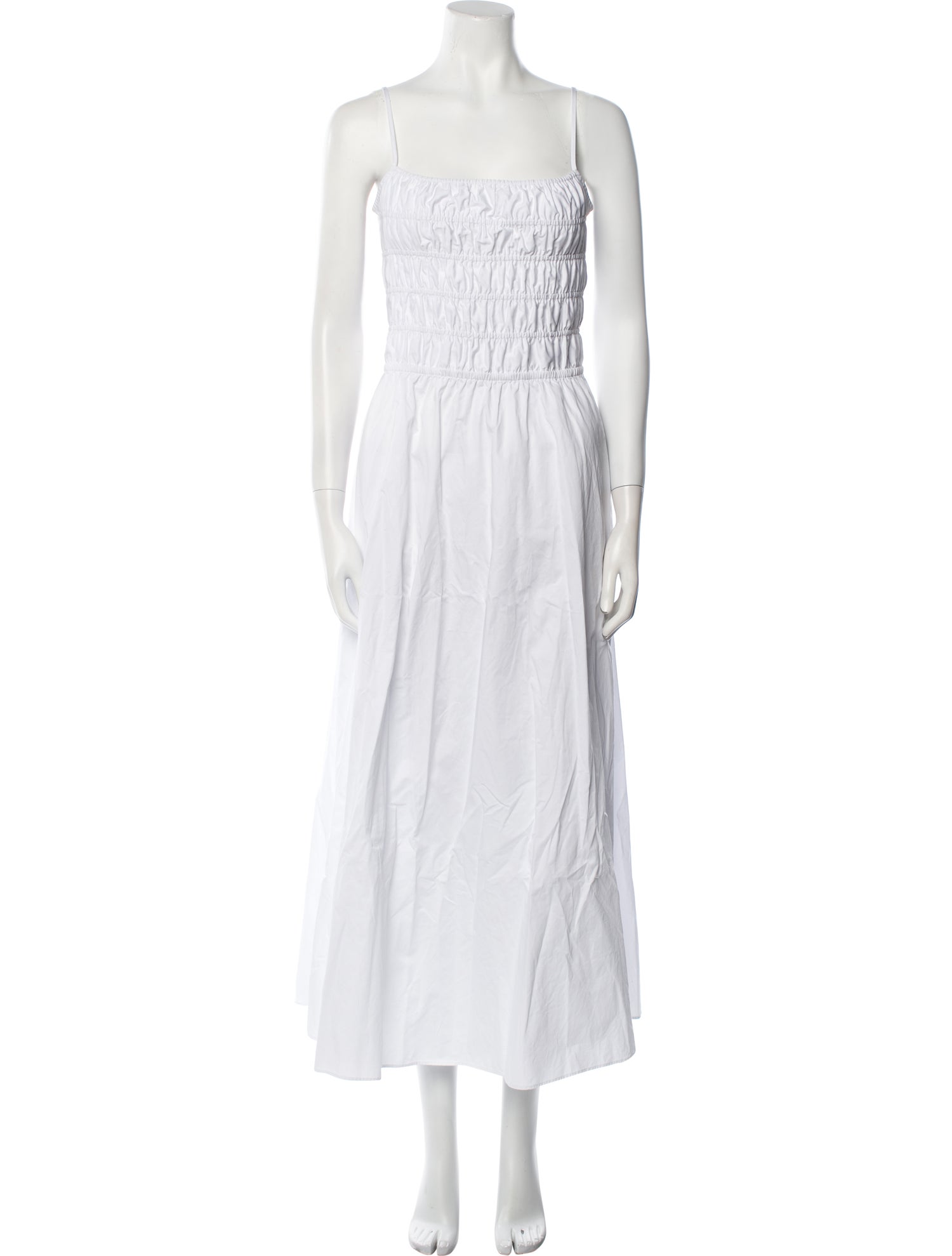 Solid & Striped Square Neckline Long Dress