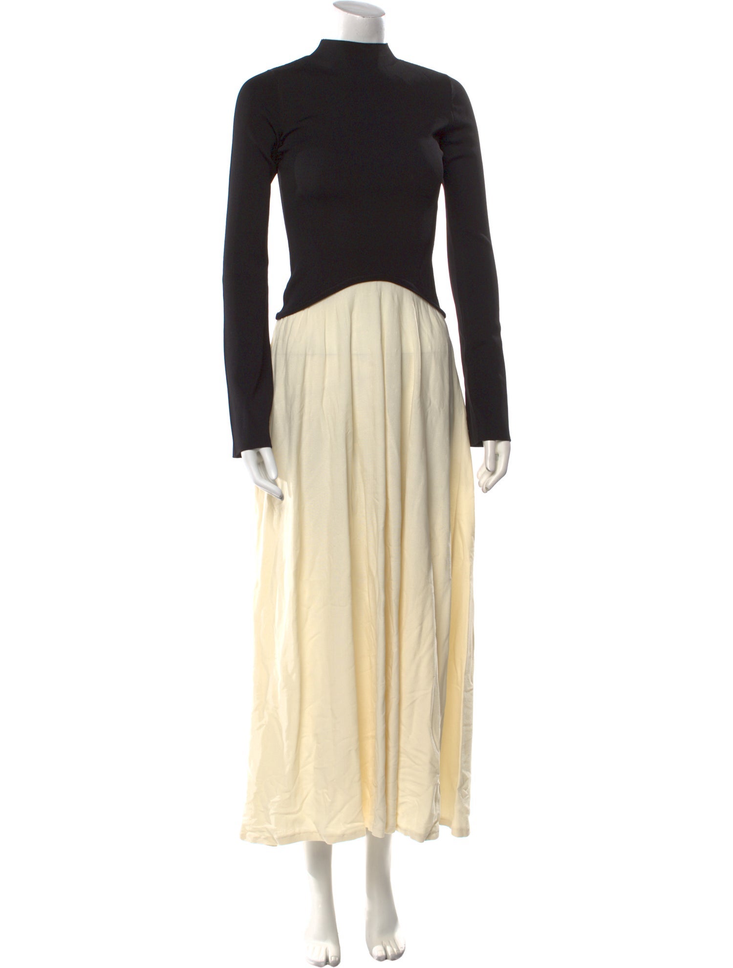 Solid & Striped Turtleneck Long Dress