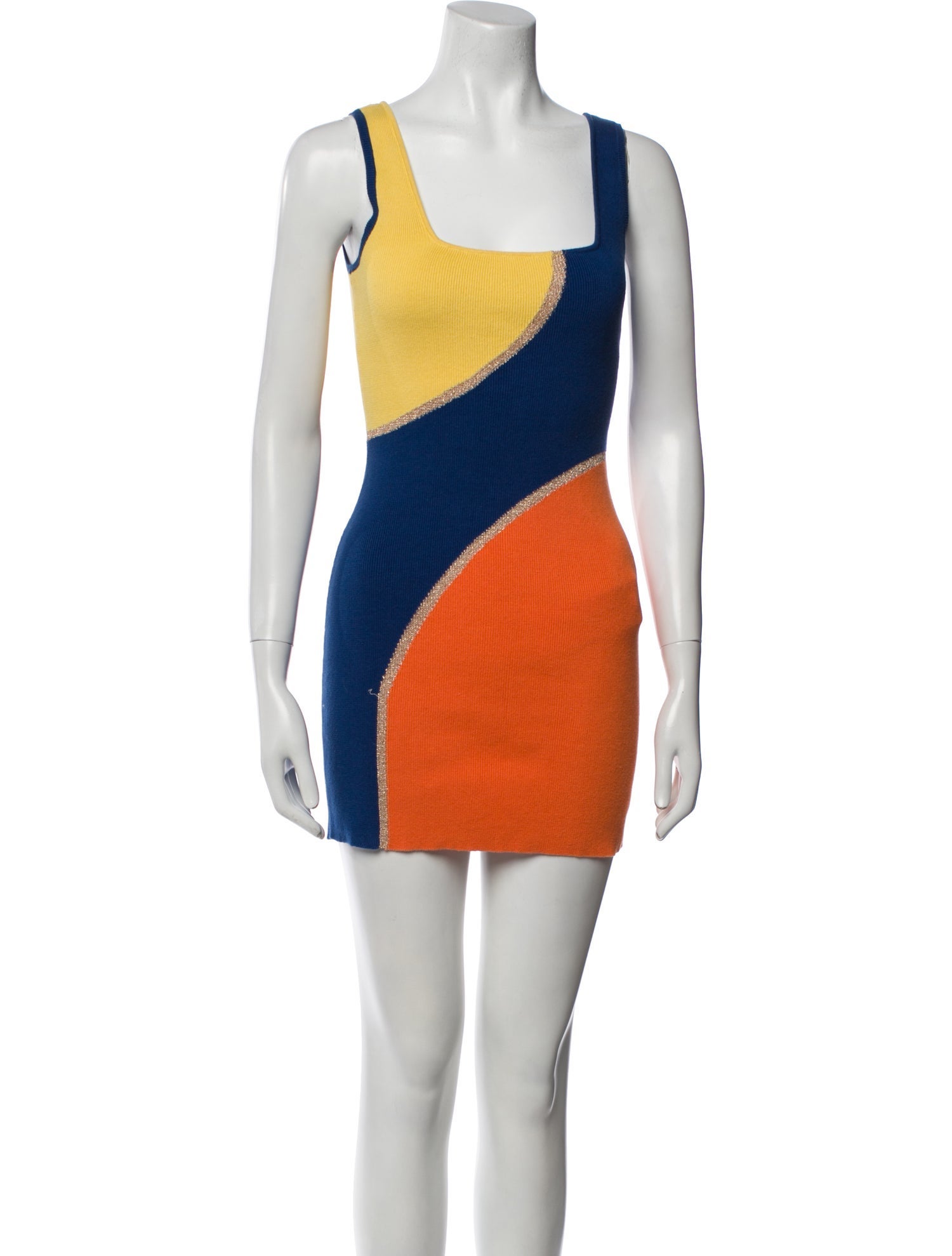Solid & Striped Colorblock Pattern Mini Dress
