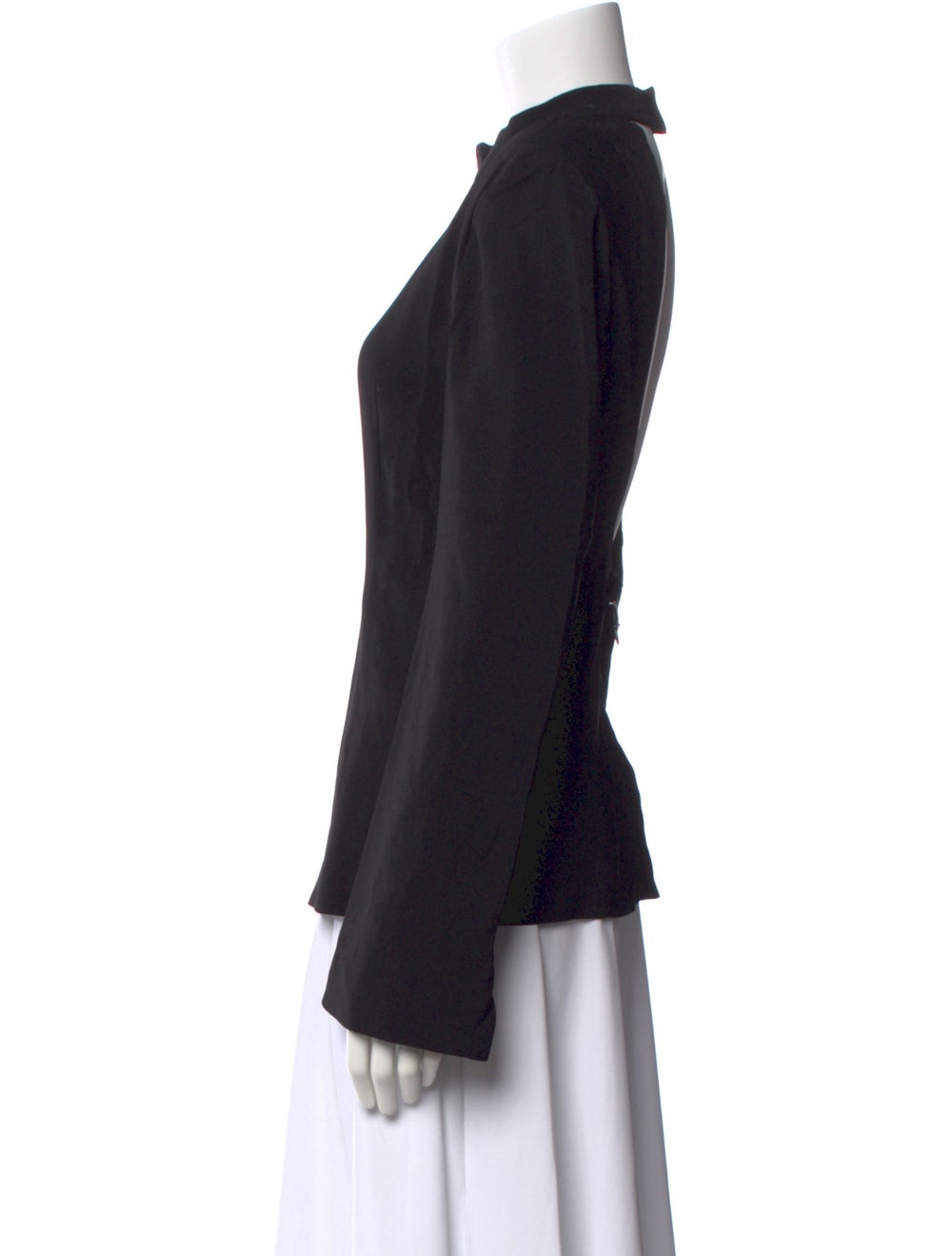 Solid & Striped Mock Neck Long Sleeve Button-Up T… - image 2