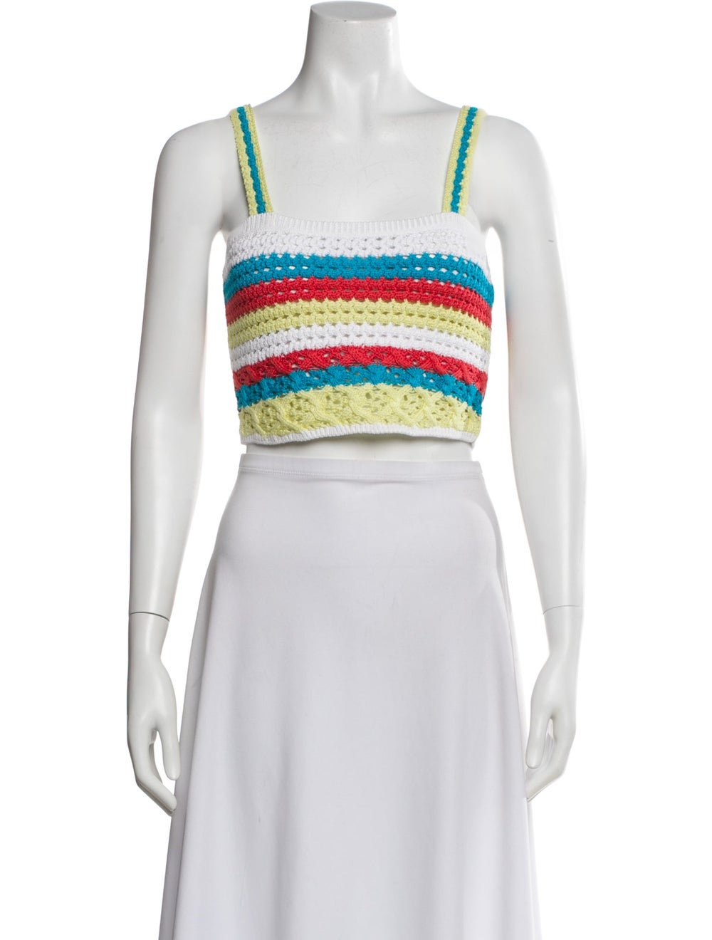 Solid & Striped Striped Square Neckline Crop Top - image 1